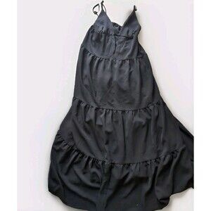 SHEIN Belle Plunging Neck Maxi Dress Womens Small Adjustable Cut Outs Low Back